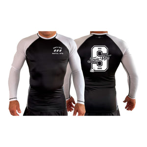 Simple Man MA All Black Ranked Long Sleeve Rash Guards #8158 A