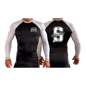 Simple Man MA All Black Ranked Long Sleeve Rash Guards #8158 A