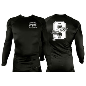 Simple Man MA All Black Rash Guards Long Sleeves #8158 A
