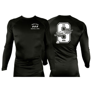 Simple Man MA All Black Rash Guards Long Sleeves #8158 A