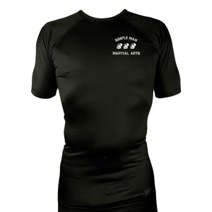 Simple Man MA All Black Rash Guards Short Sleeves #8158 A