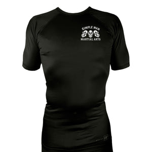 Simple Man MA All Black Rash Guards Short Sleeves #8158 A