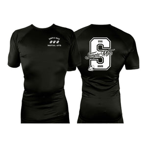 Simple Man MA All Black Rash Guards Short Sleeves #8158 A