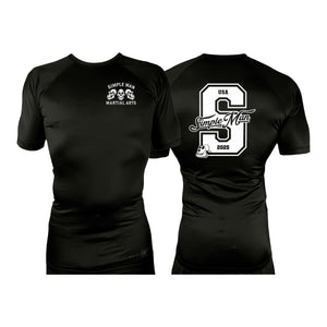 Simple Man MA All Black Rash Guards Short Sleeves #8158 A