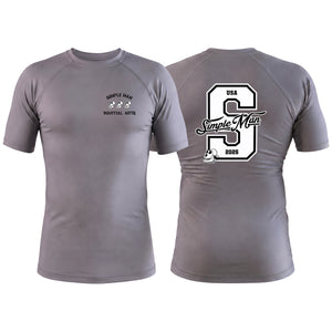 Simple Man MA Gray Rash Guards Short Sleeve #8158 A