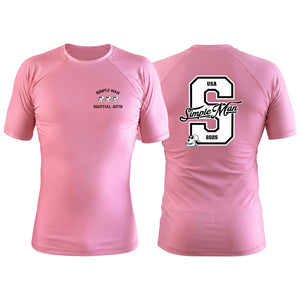 Simple Man MA Pink Rash Guards Short Sleeve #8158 A