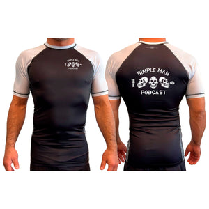 Simple Man MA All Black Ranked Short Sleeve Rash Guards #8158 B