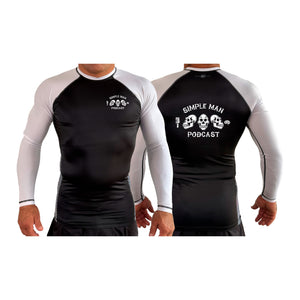 Simple Man MA All Black Ranked Long Sleeve Rash Guards #8158 B