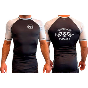 Simple Man MA All Black Ranked Short Sleeve Rash Guards #8158 B