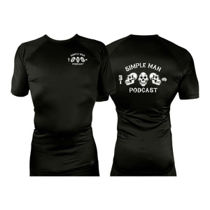 Simple Man MA All Black Rash Guards Short Sleeves #8158 B