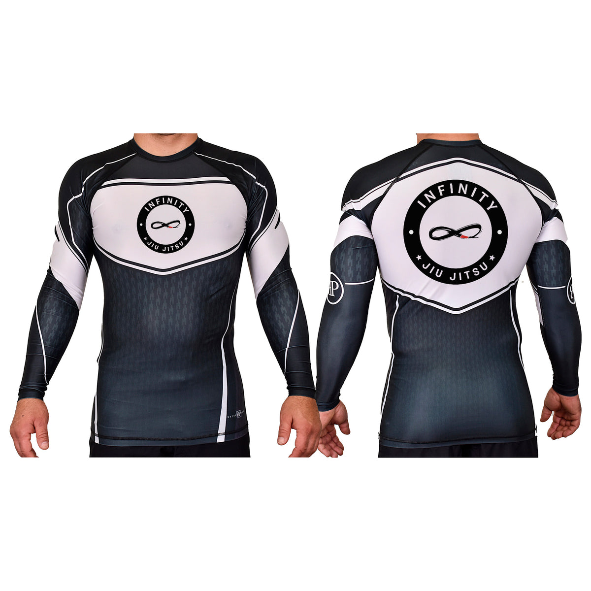 Infinity BJJ Utah Academy Rash Guards Black/White #8159 A