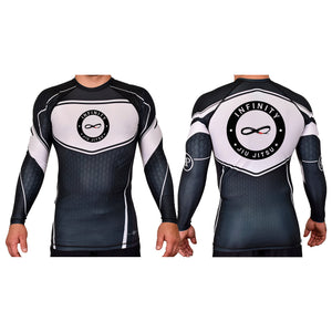 Infinity BJJ Utah Academy Rash Guards Black/White #8159 A