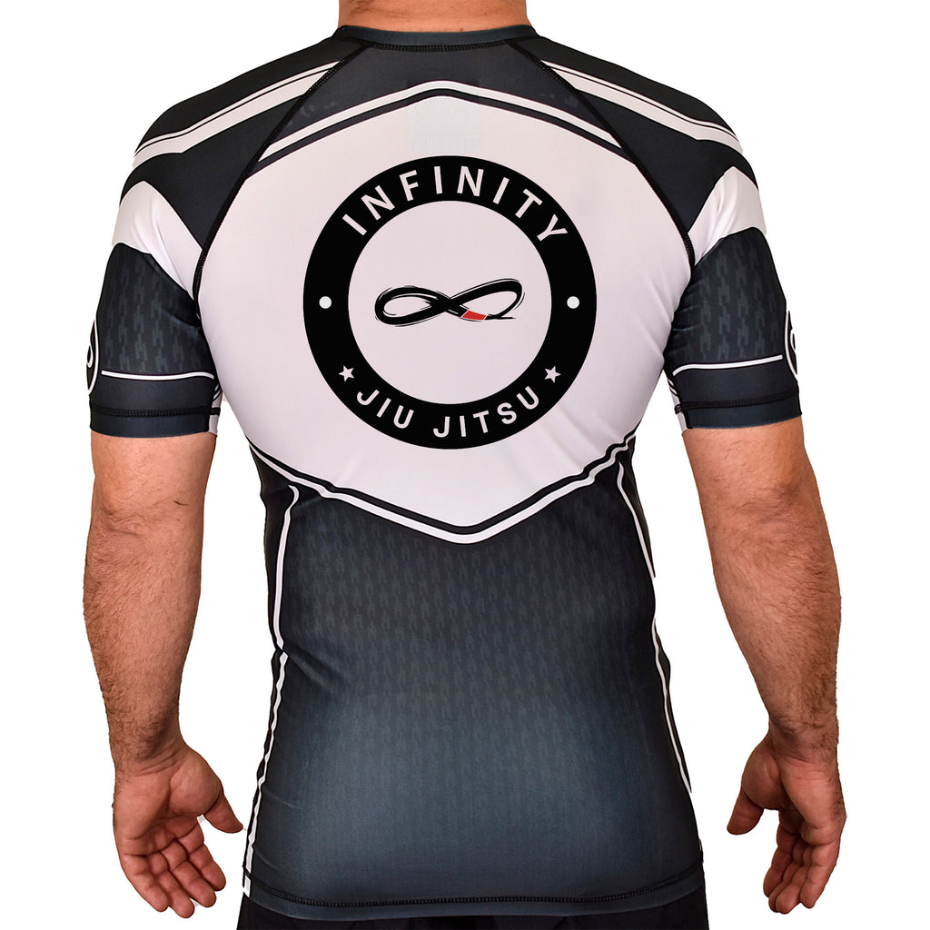 Infinity BJJ Utah Academy Rash Guards Black/White #8159 A