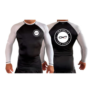 Infinity BJJ Utah All Black Ranked Long Sleeve Rash Guards #8159 A