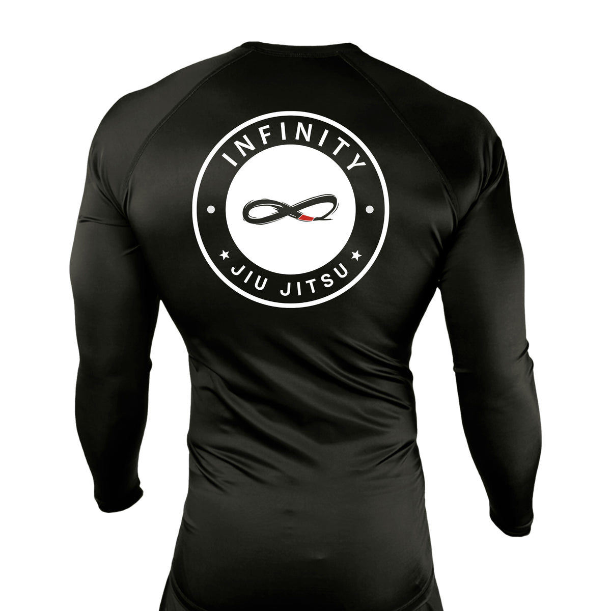 Infinity BJJ Utah All Black Rash Guards Long Sleeves #8159 A