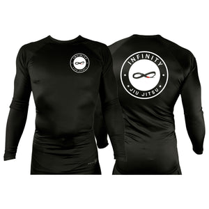 Infinity BJJ Utah All Black Rash Guards Long Sleeves #8159 A