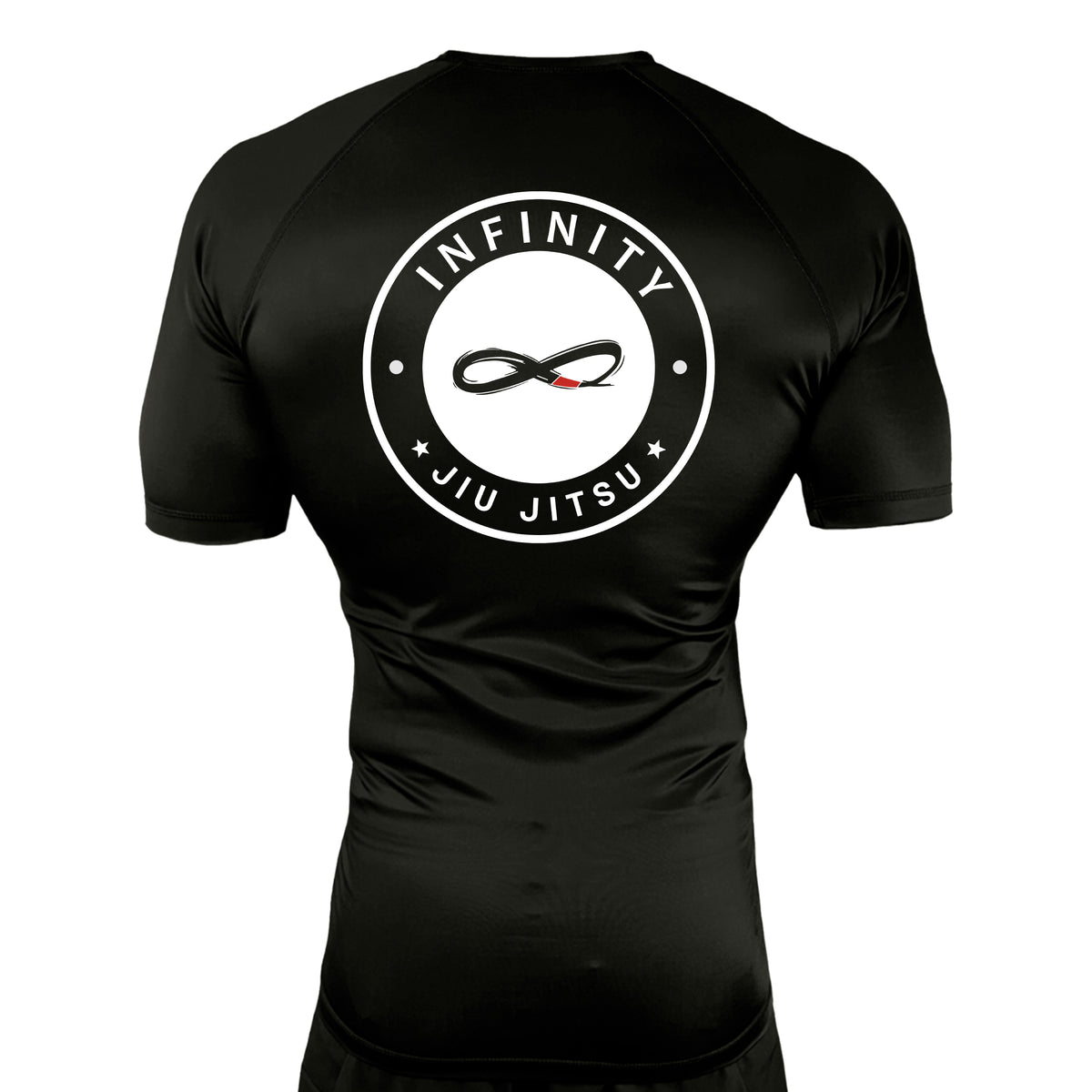 Infinity BJJ Utah All Black Rash Guards Short Sleeves #8159 A