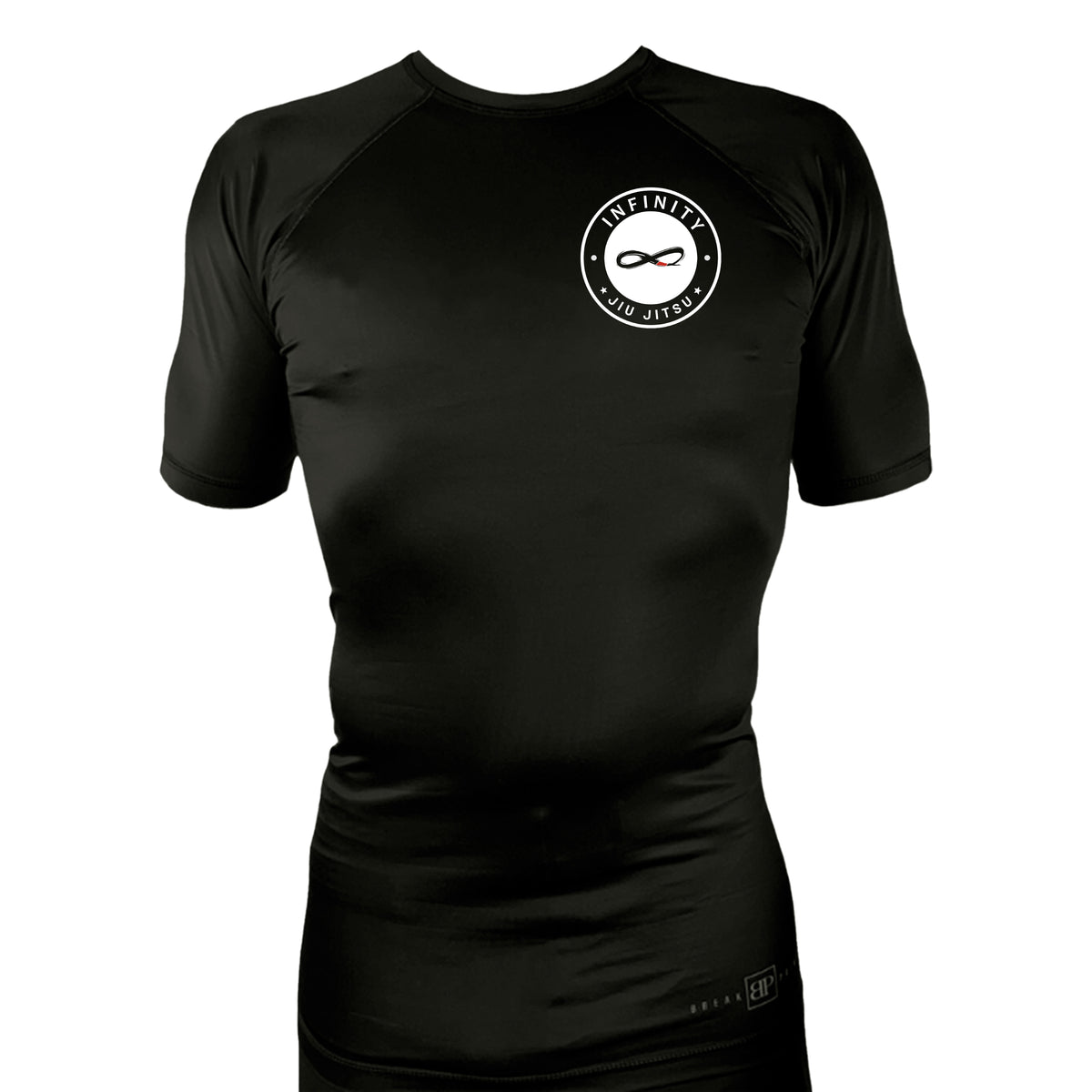 Infinity BJJ Utah All Black Rash Guards Short Sleeves #8159 A