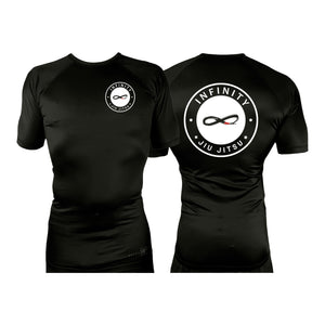 Infinity BJJ Utah All Black Rash Guards Short Sleeves #8159 A