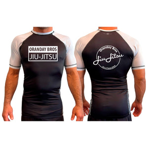 Oranday Bros Lumberton Jiu Jitsu All Black Ranked Short Sleeve Rash Guards #8160 A