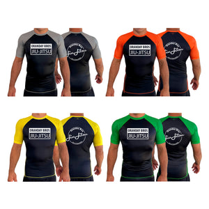 Oranday Bros Lumberton Jiu Jitsu All Black Ranked Short Sleeve Rash Guards #8160 A