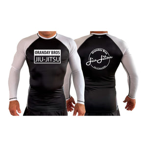 Oranday Bros Lumberton Jiu Jitsu All Black Ranked Long Sleeve Rash Guards #8160 A