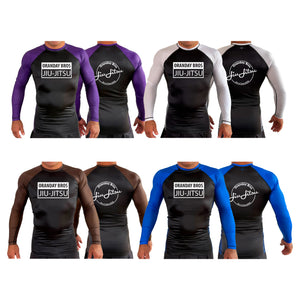 Oranday Bros Lumberton Jiu Jitsu All Black Ranked Long Sleeve Rash Guards #8160 A