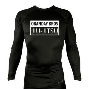 Oranday Bros Lumberton Jiu Jitsu All Black Rash Guards Long Sleeves #8160 A