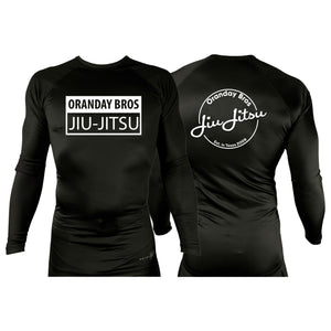 Oranday Bros Lumberton Jiu Jitsu All Black Rash Guards Long Sleeves #8160 A