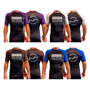 Oranday Bros Lumberton Jiu Jitsu All Black Ranked Short Sleeve Rash Guards #8160 A