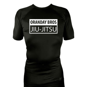 Oranday Bros Lumberton Jiu Jitsu All Black Rash Guards Short Sleeves #8160 A