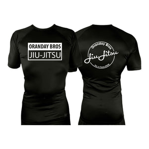 Oranday Bros Lumberton Jiu Jitsu All Black Rash Guards Short Sleeves #8160 A
