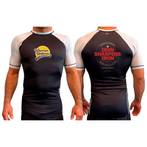 Warrior Defense BJJ All Black Ranked Short Sleeve Rash Guards #8161 A