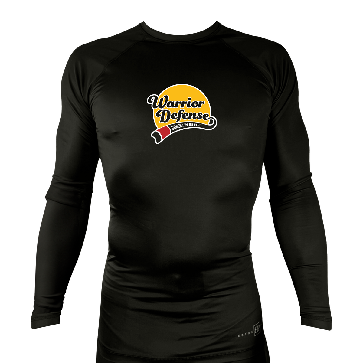 Warrior Defense BJJ All Black Rash Guards Long Sleeves #8161 A