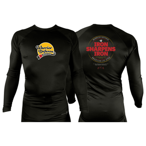 Warrior Defense BJJ All Black Rash Guards Long Sleeves #8161 A