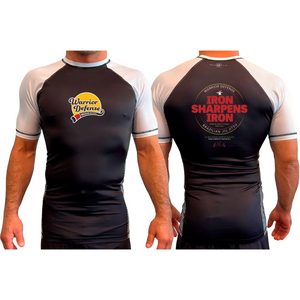Warrior Defense BJJ All Black Ranked Short Sleeve Rash Guards #8161 A