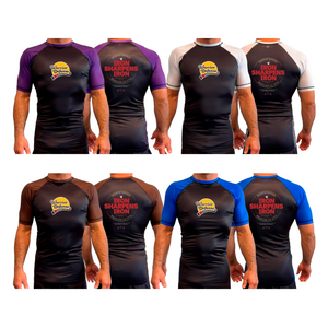 Warrior Defense BJJ All Black Ranked Short Sleeve Rash Guards #8161 A