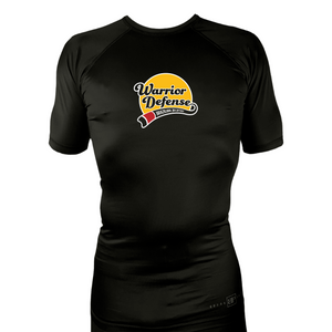 Warrior Defense BJJ All Black Rash Guards Short Sleeves #8161 A