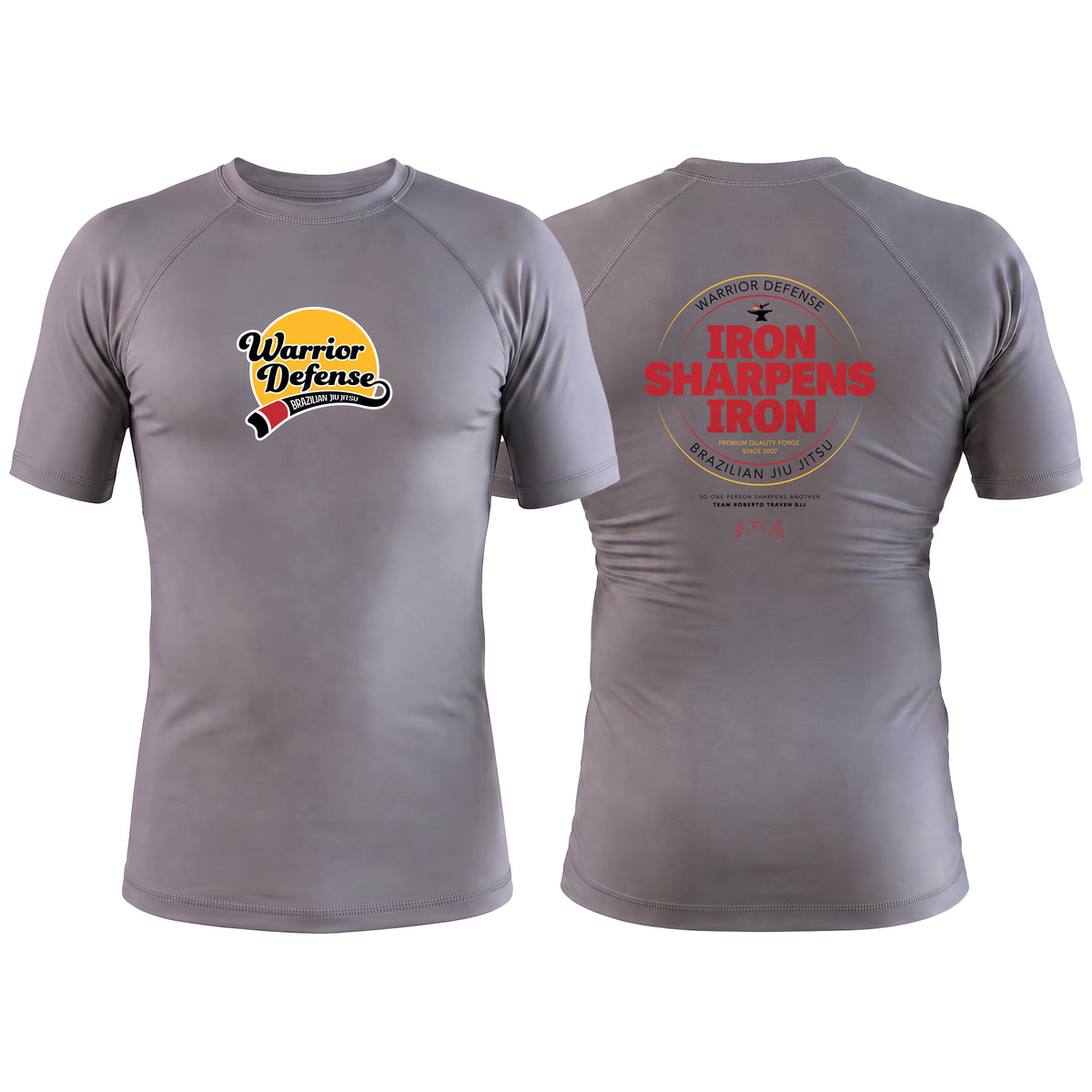 Warrior Defense BJJ Gray Rash Guards Short Sleeve #8161 A