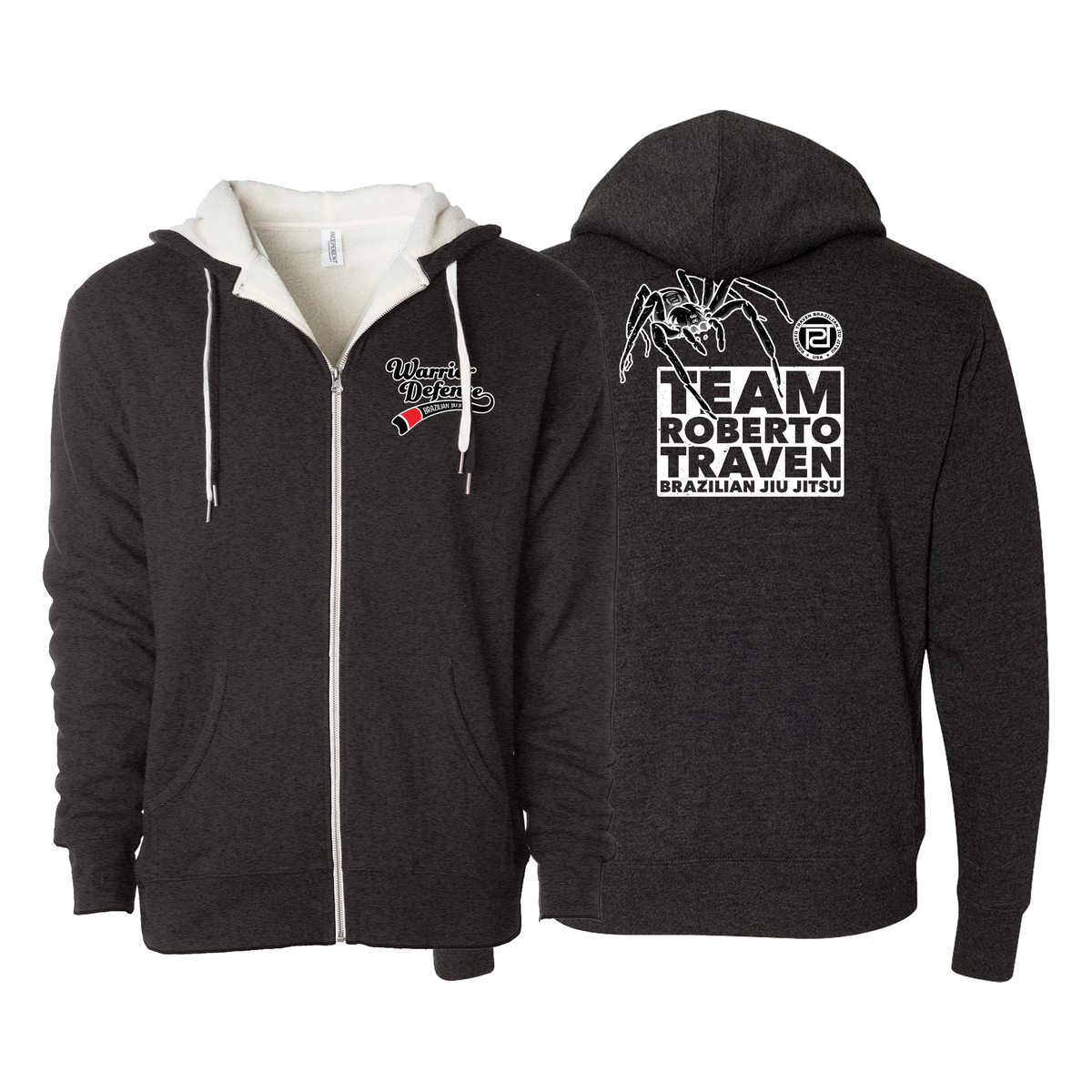 Warrior Defense BJJ Sherpa Lined Zip-Up Hoodie #8161 B