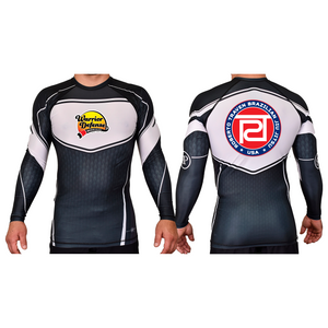 Warrior Defense BJJ Academy Rash Guards Black/White #8161 C