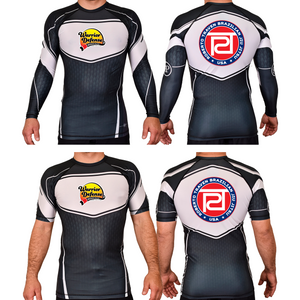 Warrior Defense BJJ Academy Rash Guards Black/White #8161 C