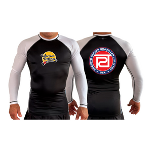 Warrior Defense BJJ All Black Ranked Long Sleeve Rash Guards #8161 C
