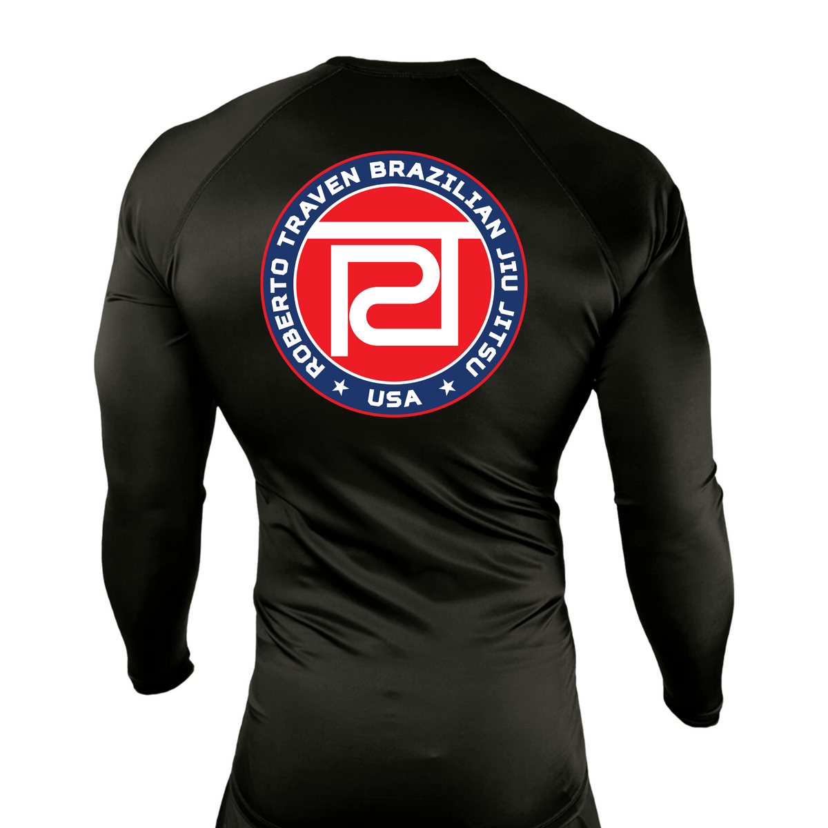 Warrior Defense BJJ All Black Rash Guards Long Sleeves #8161 C
