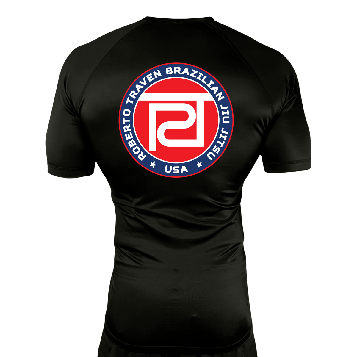 Warrior Defense BJJ All Black Rash Guards Short Sleeves #8161 C