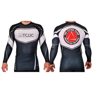 Tri Cities Jiu Jitsu Club Academy Rash Guards Black/White #8162 B