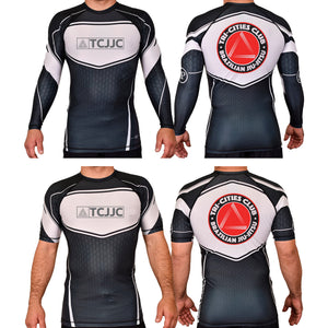 Tri Cities Jiu Jitsu Club Academy Rash Guards Black/White #8162 B