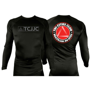 Tri Cities Jiu Jitsu Club All Black Rash Guards Long Sleeves #8162 B