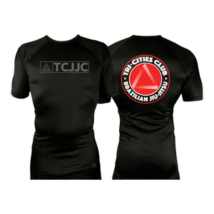 Tri Cities Jiu Jitsu Club All Black Rash Guards Short Sleeves #8162 B