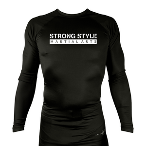 Strong Style MMA All Black Rash Guards Long Sleeves #8163 A
